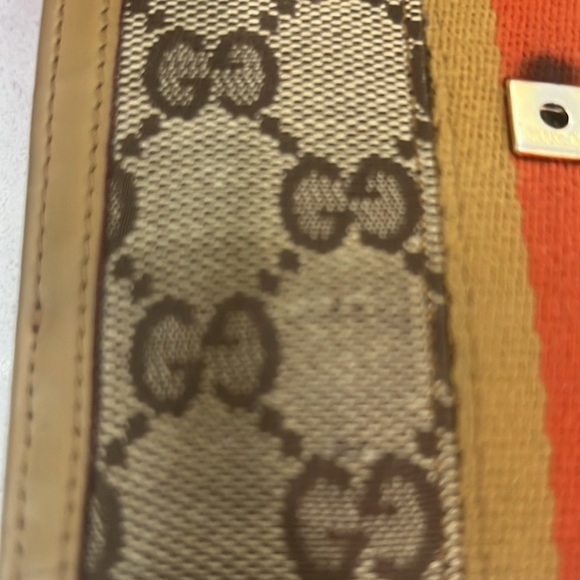 GUCCI authentic women's beige brown guccisima web signature wallet - Picture 12 of 16